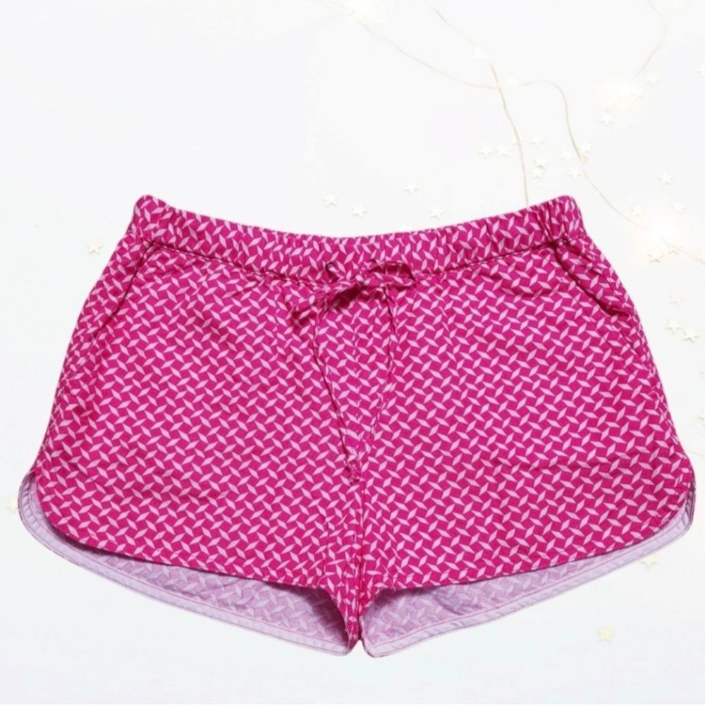 J. Crew Factory Womens Linen Cotton Pull-on Shorts Pink White XXS